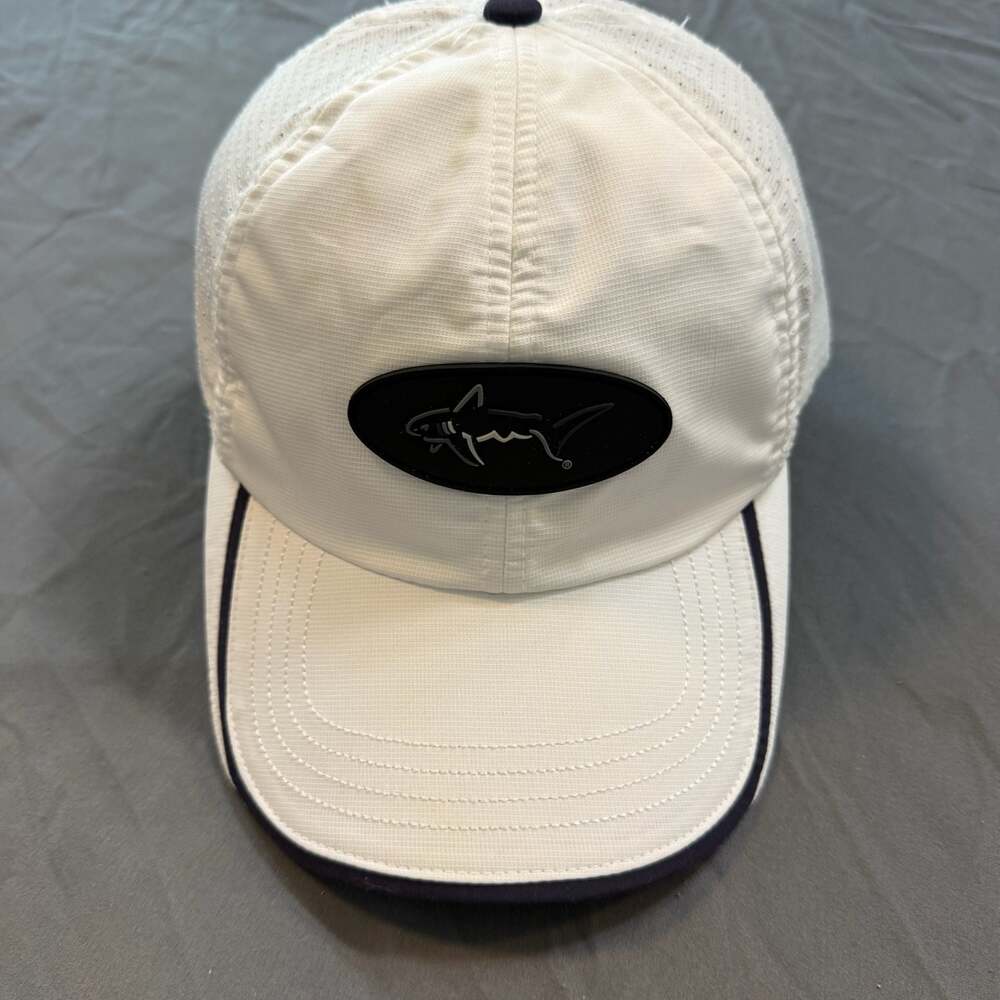 Greg Norman The Shark Golf Hat White Mesh Back Strapback Cap